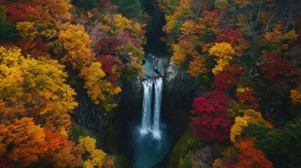 Autumn Waterfall in Japan