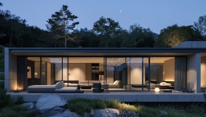 Fototapeta premium Modern House in the Woods