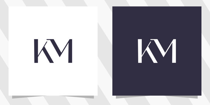 letter km mk logo design vector