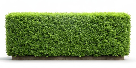 Green Bush Hedge with Concrete Base, 3D Model, Isolated, White Background, Hedge, Bush, Green