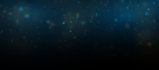 Bright light effect with many shiny particles, on black background. Vector star cloud with dust. Background Vector