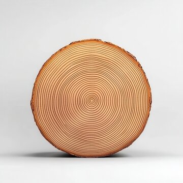 Tree rings with stock symbols, representing growth over time, 3D illustration
