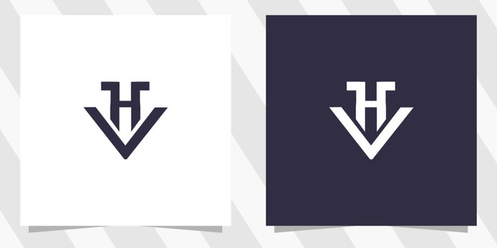 letter vh hv logo design vector
