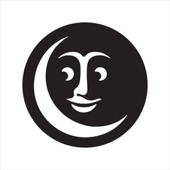 Smile Face Silhouette Vector, Minimalist Smiling Face Outline Design