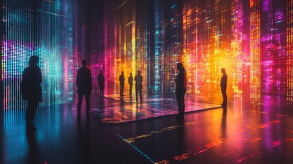 Silhouettes in Neon City.