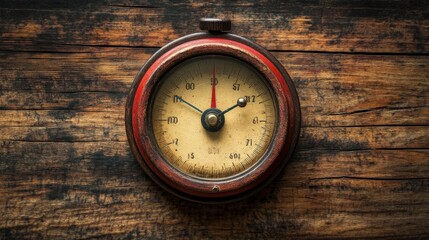 Antique Gauge on Wood.