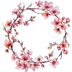 Fototapeta premium Cherry Blossoms Round Frame