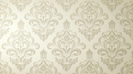 Fototapeta premium Elegant Beige Damask Floral Pattern Background Texture