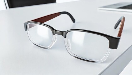 デスクにおいてあるメガネ