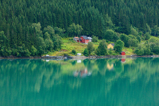 Wooden Farmhouses. Architecture. Olden. Norway.