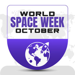 World Space Week Space Exploration and Astronomy Vector Design