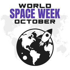 World Space Week Space Exploration and Astronomy Vector Design