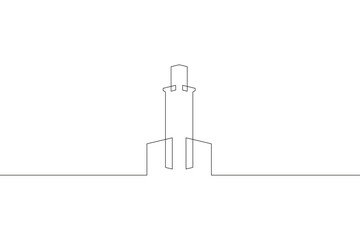 Continuous one line drawing house logo minimal. Construction. Building structure scheme. Home silhouette. Architecture. One continuous line isolated minimal illustration.