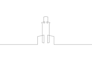 Continuous one line drawing house logo minimal. Construction. Building structure scheme. Home silhouette. Architecture. One continuous line isolated minimal illustration.