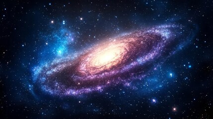 Celestial bodies, abstract cosmic scene with swirling galaxies, deep blues and purples, ethereal glow, Watercolor style