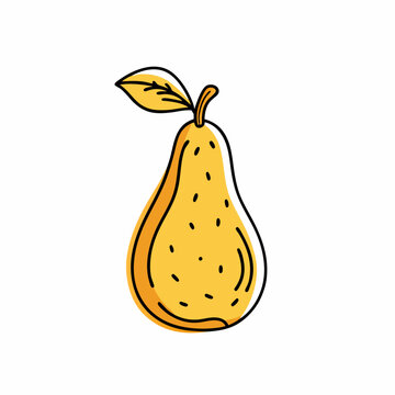 recommend clip art: Doodle outline pear with spot Vector illustration for packing (11)