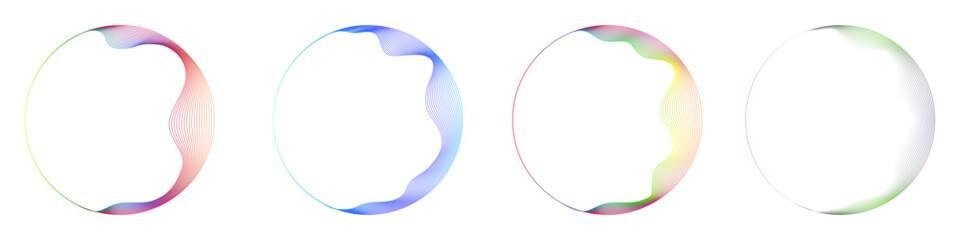 Obraz premium abstract circles lines wavy in round frame