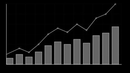 Grayscale Animated Growth Chart for Business Analytics