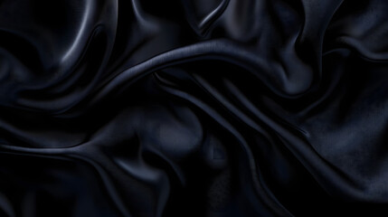 Fototapeta premium Abstract luxury black fabric cloth texture background. AI generated image