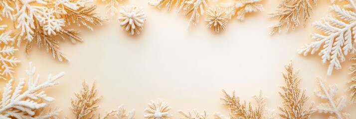 Golden Frost Patterns Panoramic Illustration for Holiday Campaigns
