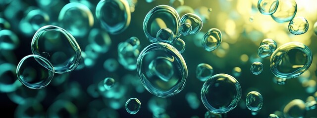 Microscopic contamination, dark blue and green, organic shapes, harsh spotlight