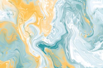 abstract marble background, pastel colors blue and yellow, white background,