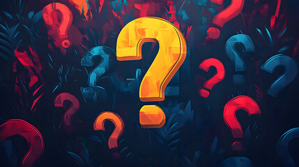  Vibrant Background, Colorful Question Marks, Abstract Puzzle Design, Modern Trivia Art, Bold Question Mark Pattern