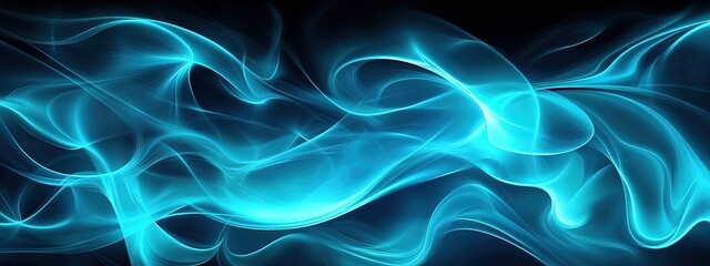 Abstract data cloud, electric blue and black, swirling motion, soft glow