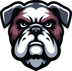 Bulldog Head Mascot Logo Illustration