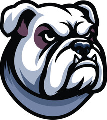 Bulldog Head Mascot Logo Illustration