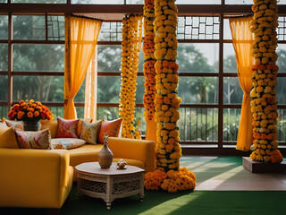 Haldi Ceremony Setup, Haldi Decor