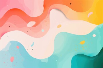 Pastel Harmony, Abstract vertical artwork featuring soft curves and playful dots in a modern rainbow-inspired design, ideal for trendy wall decor and digital displays.
