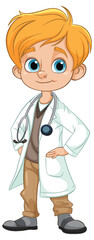 Fototapeta premium Friendly Cartoon Doctor Character