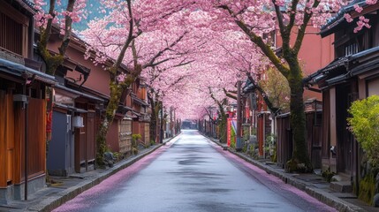 Fototapeta premium Cherry Blossom Street in Japan