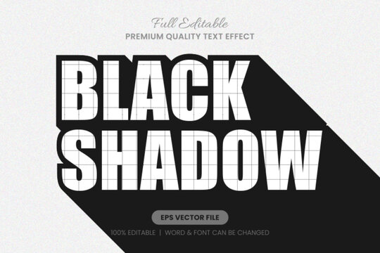 Black Long Shadow editable text effect,font graphic style Suitable for presentations, posters, social media graphics, and digital designs. Creative and sleek design.