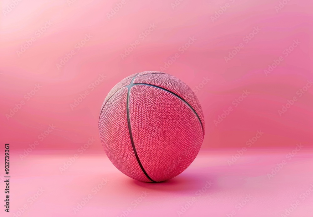 Canvas Prints pink basketball on a pink background