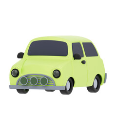 green car 3d illustration