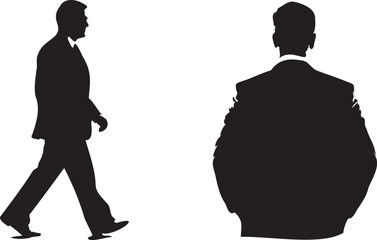 Businessman silhouette set vector