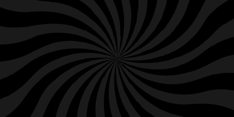 Minimal sunrise radiate striped geometric circle light sunburst ray vector backdrop texture background. black and gray retro poster shine spiral template design.