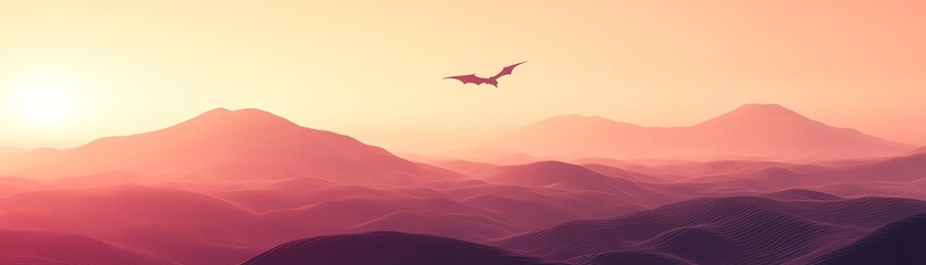 Obraz premium Long shot of a minimalist landscape