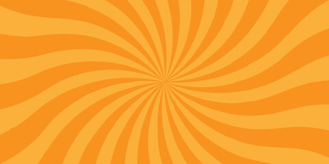 Minimal sunrise radiate striped geometric circus light orange sunburst ray vector backdrop texture background. orange and red retro poster shine spiral template design.   © MdLothfor