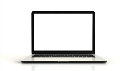 Laptop Mockup with Blank White Screen