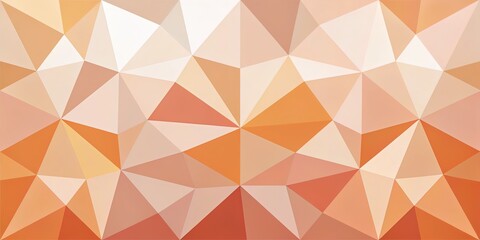 Peachy hues mingle with flat polygons in a vector abstract world, inducing a meditative mood through minimalist design and muted, earthy tones.