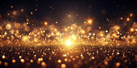 Glowing particles floating in a dark background, creating a mesmerizing and magical scene