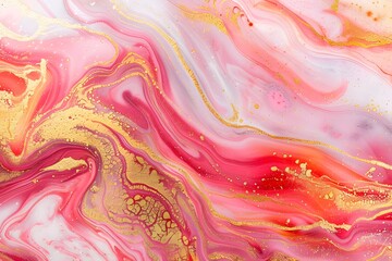 abstract marble background with red, peach and gold colored waves in the style of color waves.