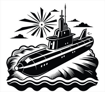 recommend clip art: Submarines (e.g., nuclear submarines Vector Silhouette 25