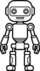Robot coloring outline illustration vector