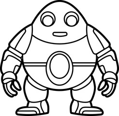 Robot coloring outline illustration vector