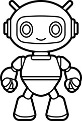 Robot coloring outline illustration vector