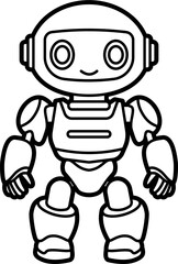 Robot coloring outline illustration vector